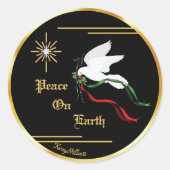 Sticker rond classique de la colombe blanche (Devant)