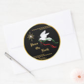 Sticker rond classique de la colombe blanche (Enveloppe)