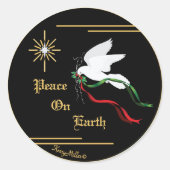 Sticker rond classique de la colombe blanche (Devant)