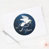 Sticker rond classique de la colombe blanche (Enveloppe)