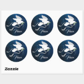 Sticker rond classique de la colombe blanche (Feuille)