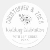 Sticker rond classique de la fête des mariages (Devant)