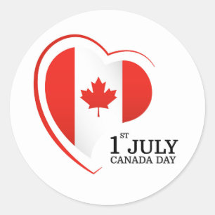 Sticker rond classique de la fête du Canada