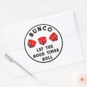 Sticker rond classique de la nuit de jeu Bunco (Enveloppe)