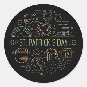 Sticker rond classique de la Saint-Patrick