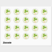 Sticker rond classique de la Saint-Patrick (Feuille)