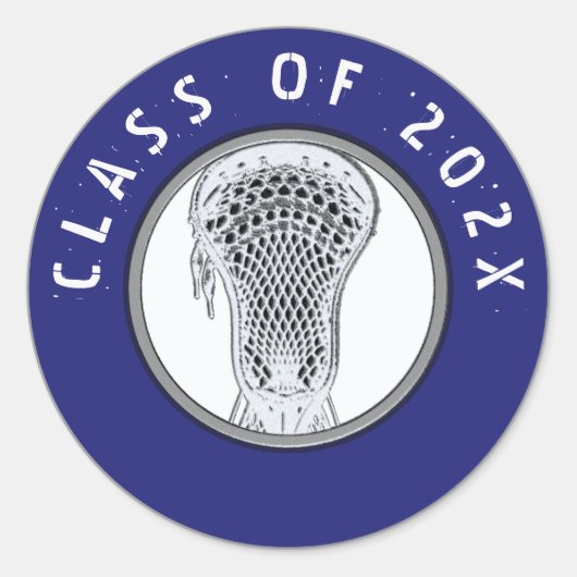 Sticker rond classique de Lacrosse Team Seniors (Devant)