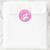Sticker rond classique de l'Affirmation Unicorne (Sac)