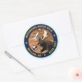 Sticker rond classique de Lait d'orignal Matanuska (Enveloppe)