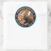 Sticker rond classique de Lait d'orignal Matanuska (Sac)