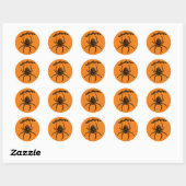 Sticker rond classique de l'Araignée orange d'Hall (Feuille)