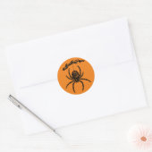 Sticker rond classique de l'Araignée orange d'Hall (Enveloppe)