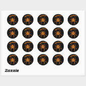 Sticker rond classique de l'Araignée orange d'Hall (Feuille)
