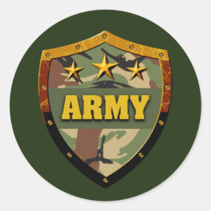 Sticker rond classique de l'armée