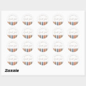 Sticker rond classique de l'enseignant Boho (Feuille)