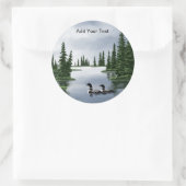 Sticker rond classique de Loons (Sac)