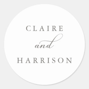Sticker rond classique de mariage simple et élégan