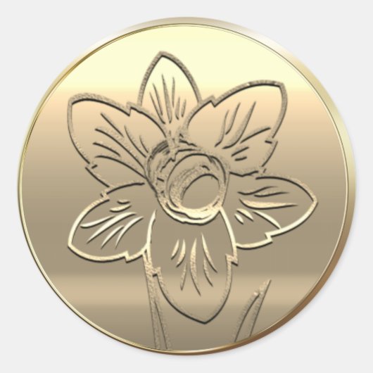 Sticker rond classique de mars à la jonquille de f (Devant)