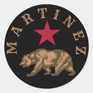 Sticker rond classique de Martinez, Californie