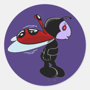 Sticker rond classique de Mizz Ladybug