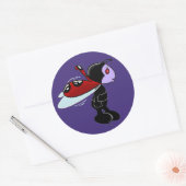 Sticker rond classique de Mizz Ladybug (Enveloppe)