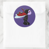 Sticker rond classique de Mizz Ladybug (Sac)