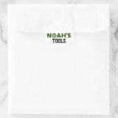 Sticker rond classique de Noah's Tools (Sac)