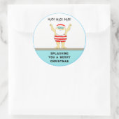 Sticker rond classique de Noël en natation (Sac)