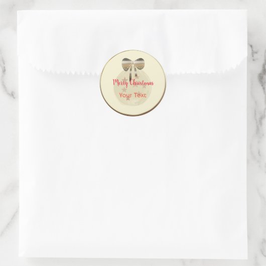 Sticker rond classique de Noël joyeux (Sac)
