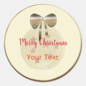 Sticker rond classique de Noël joyeux (Devant)