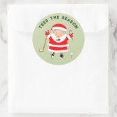 Sticker rond classique de Noël pour dames de golf (Sac)