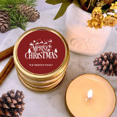 Sticker rond classique de Noël roux profond