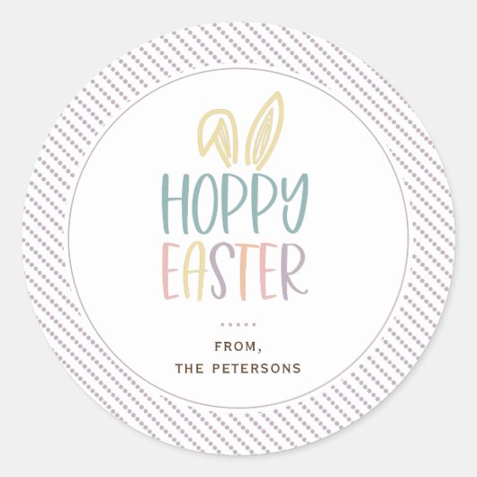 Sticker Rond Classique De Pâques Bunny Ears (Devant)