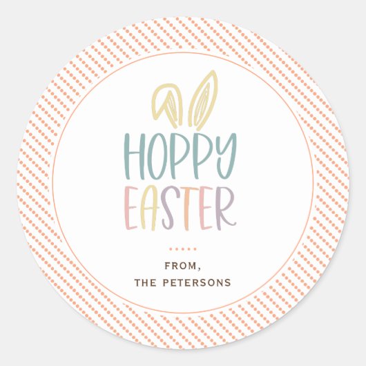 Sticker Rond Classique De Pâques Bunny Ears (Devant)