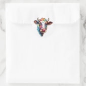 Sticker rond classique de petite vache (Sac)