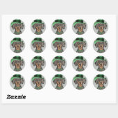 Sticker rond classique de St. Patrick's Day (Feuille)