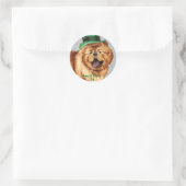Sticker rond classique de St. Patrick's Day Chow (Sac)