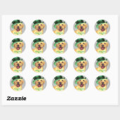 Sticker rond classique de St. Patrick's Day Yellow (Feuille)