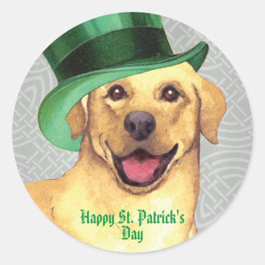 Sticker rond classique de St. Patrick's Day Yellow (Devant)