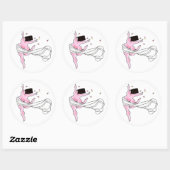 Sticker rond classique "déesse domestique" (Feuille)