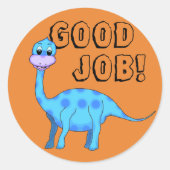 Sticker rond classique Dinosaur (Devant)