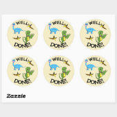 Sticker rond classique Dinosaures (Feuille)