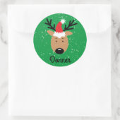 Sticker rond classique Donner Reindeer (Sac)