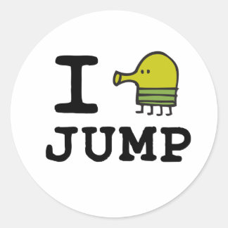 Sticker rond classique Doodle Jump