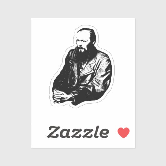 Sticker rond classique Dostoyevsky (Feuille)