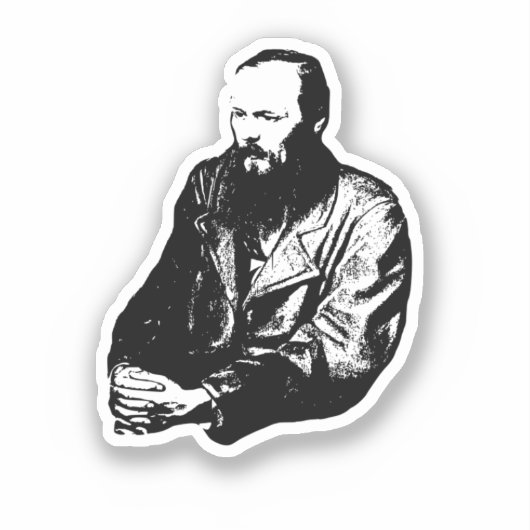 Sticker rond classique Dostoyevsky (Recto)