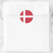 Sticker rond classique Drapeau Danemark (Sac)