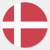 Sticker rond classique Drapeau Danemark (Devant)