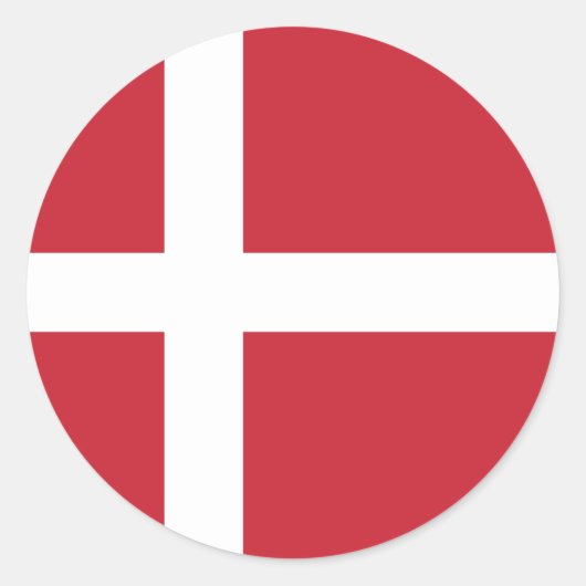 Sticker rond classique Drapeau Danemark (Devant)