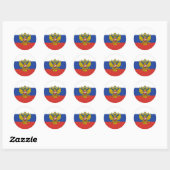 Sticker rond classique drapeau de Russie (Feuille)